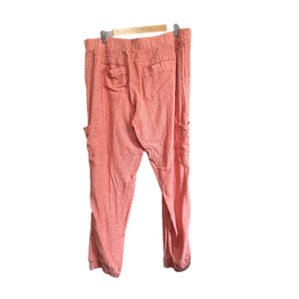 Sonoma Cargo Pants Womens 16 Coral Pink Excellent Linen Blend Utility Tapered - Picture 6 of 6